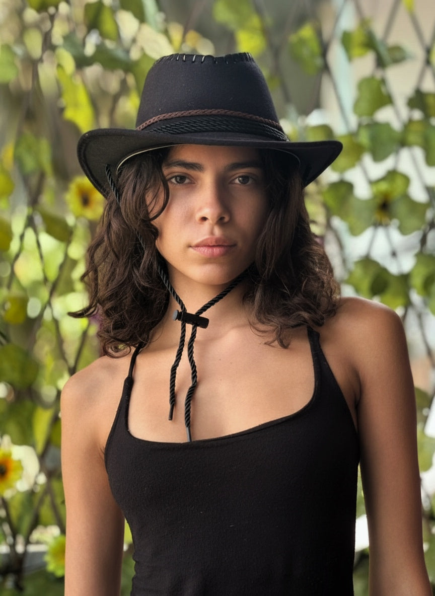 Black Feather Hat