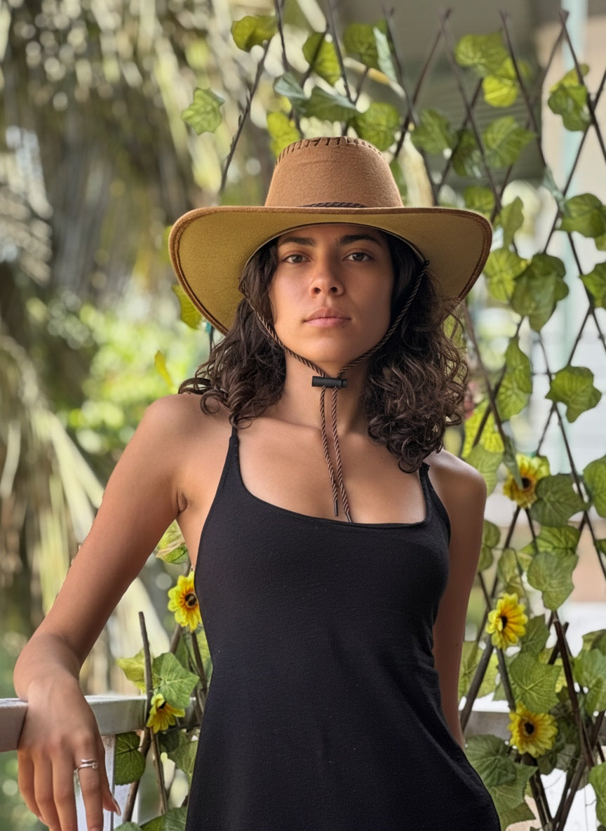 Beige Feather Hat