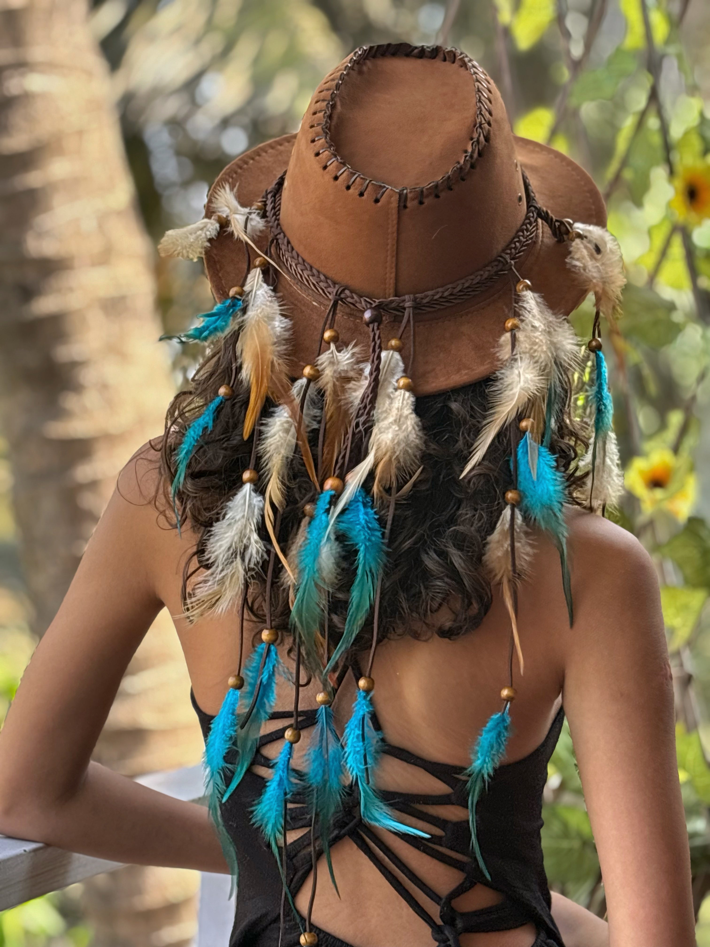 Brown Feather Hat